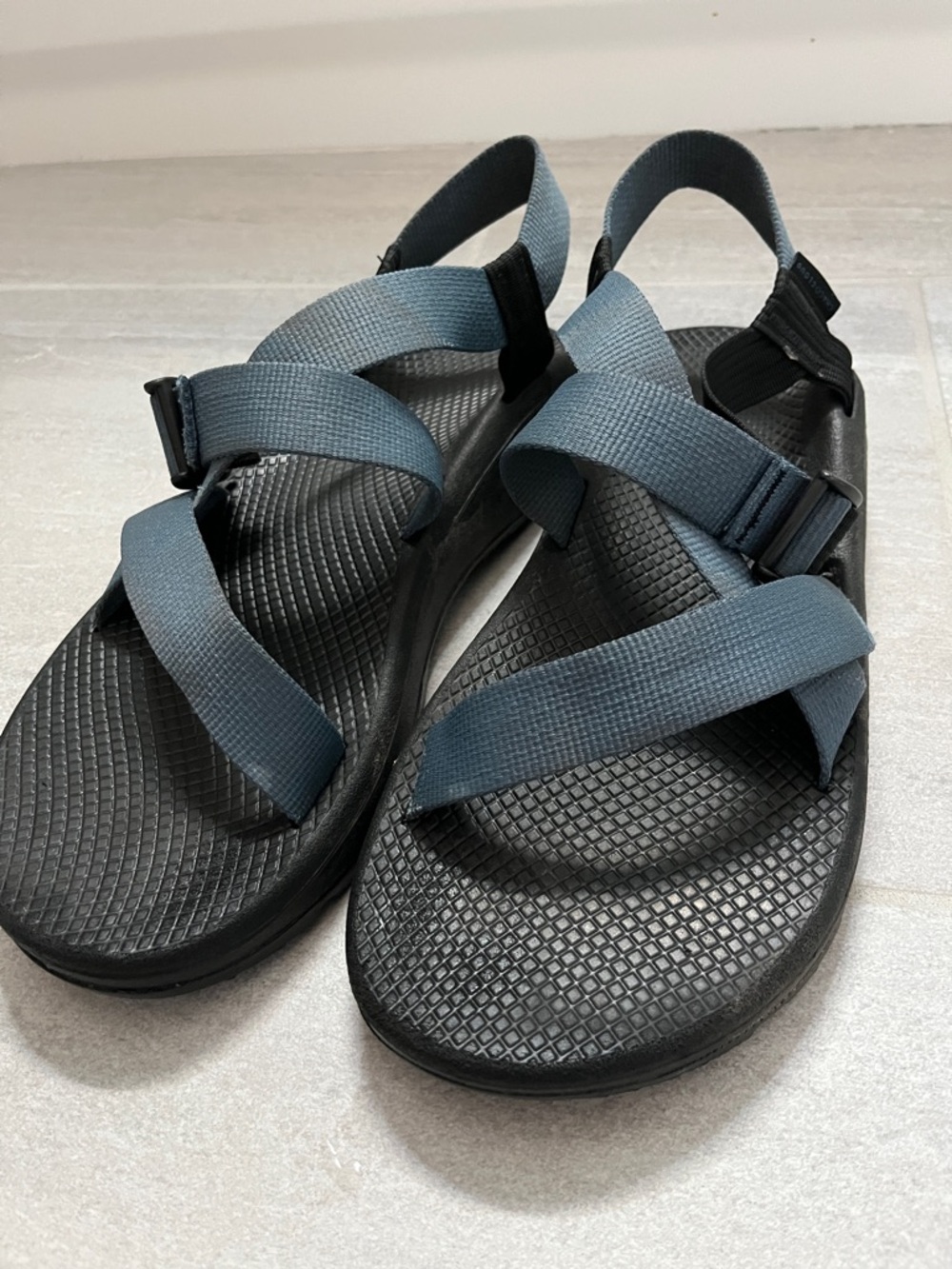 Men's Chacos - Black Sole with Blue Straps